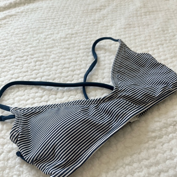Blue and White Striped Bikini Top - Picture 4 of 8